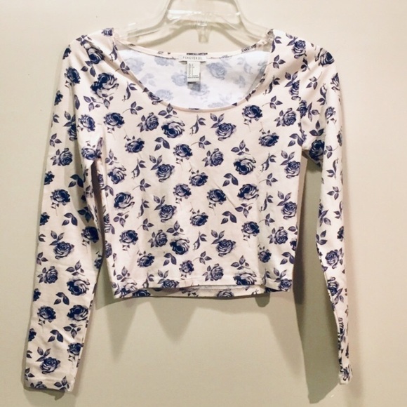 Violet cotton long sleeves crop top size S - Picture 5 of 8